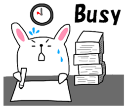 Fluffy rabbita speaking English sticker #10638864