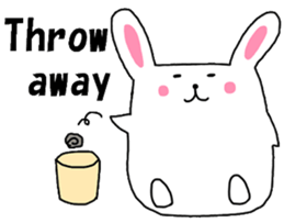 Fluffy rabbita speaking English sticker #10638865