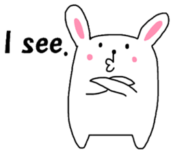 Fluffy rabbita speaking English sticker #10638871