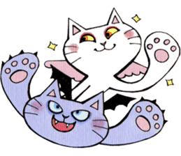 Devils cat & Angels cat E. sticker #10639575