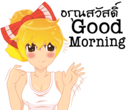 Cartoon lady language Thai/eng sticker #10639736