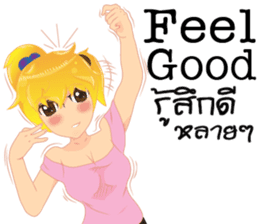 Cartoon lady language Thai/eng sticker #10639751