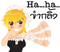 Cartoon lady language Thai/eng sticker #10639758