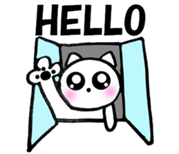 Cute white cat white-chan01 sticker #10639982