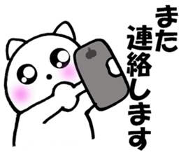 Cute white cat white-chan01 sticker #10639996