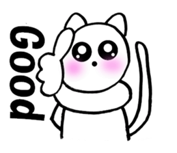 Cute white cat white-chan01 sticker #10640003
