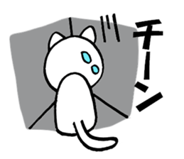 Cute white cat white-chan01 sticker #10640011