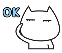 white cat lovely cat sticker #10643029