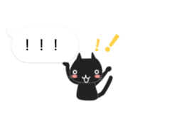 Black cat holds speech bubbles sticker #10644491