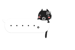 Black cat holds speech bubbles sticker #10644501