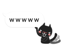 Black cat holds speech bubbles sticker #10644502
