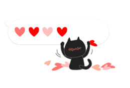 Black cat holds speech bubbles sticker #10644508