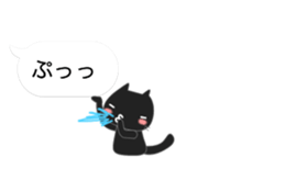 Black cat holds speech bubbles sticker #10644515