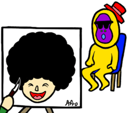 Gorilla and Afro3 sticker #10645051