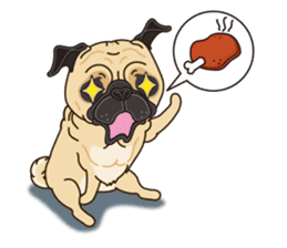 A sticker willingly. Pug (English) sticker #10646593