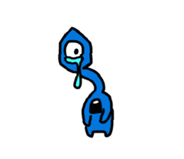 Easy-to-use stamp of strange organisms sticker #10650042