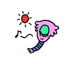 Easy-to-use stamp of strange organisms sticker #10650043