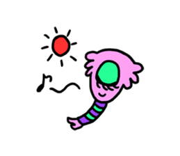 Easy-to-use stamp of strange organisms sticker #10650043
