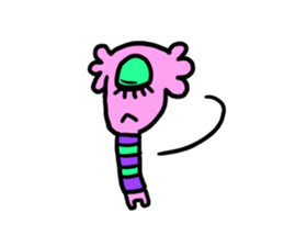 Easy-to-use stamp of strange organisms sticker #10650044