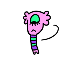 Easy-to-use stamp of strange organisms sticker #10650044