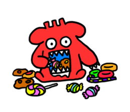 Easy-to-use stamp of strange organisms sticker #10650047