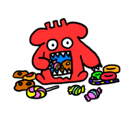 Easy-to-use stamp of strange organisms sticker #10650047