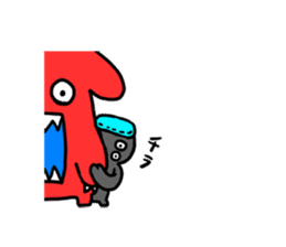 Easy-to-use stamp of strange organisms sticker #10650050
