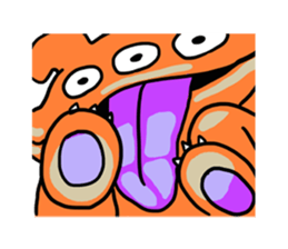 Easy-to-use stamp of strange organisms sticker #10650054