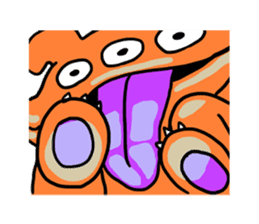 Easy-to-use stamp of strange organisms sticker #10650054