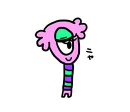 Easy-to-use stamp of strange organisms sticker #10650058