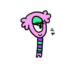 Easy-to-use stamp of strange organisms sticker #10650058