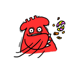 Easy-to-use stamp of strange organisms sticker #10650066
