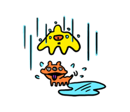 Easy-to-use stamp of strange organisms sticker #10650067