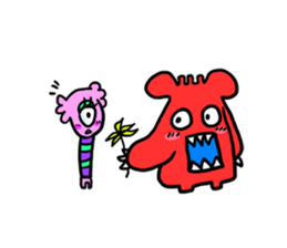 Easy-to-use stamp of strange organisms sticker #10650068