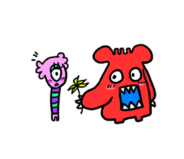 Easy-to-use stamp of strange organisms sticker #10650068