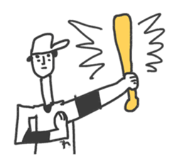 Go for it! Baseball players & Chia sticker #10651924