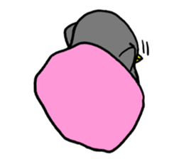 The bird which is idle with a balloon sticker #10655198