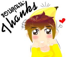 Cartoon kid fruit language Thai/eng sticker #10658204