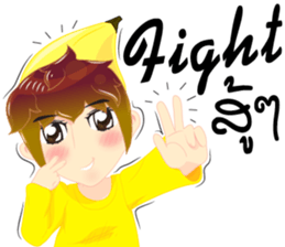 Cartoon kid fruit language Thai/eng sticker #10658206