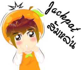 Cartoon kid fruit language Thai/eng sticker #10658208