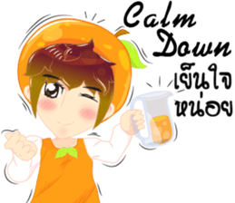 Cartoon kid fruit language Thai/eng sticker #10658209