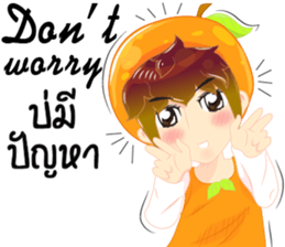 Cartoon kid fruit language Thai/eng sticker #10658210