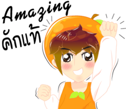 Cartoon kid fruit language Thai/eng sticker #10658211