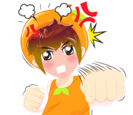 Cartoon kid fruit language Thai/eng sticker #10658212