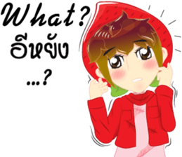 Cartoon kid fruit language Thai/eng sticker #10658218