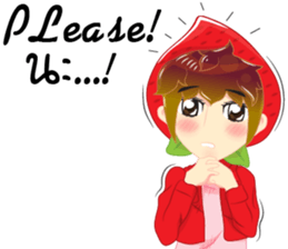 Cartoon kid fruit language Thai/eng sticker #10658219