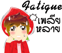 Cartoon kid fruit language Thai/eng sticker #10658221