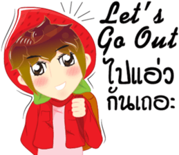 Cartoon kid fruit language Thai/eng sticker #10658223