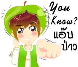Cartoon kid fruit language Thai/eng sticker #10658224