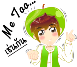 Cartoon kid fruit language Thai/eng sticker #10658225